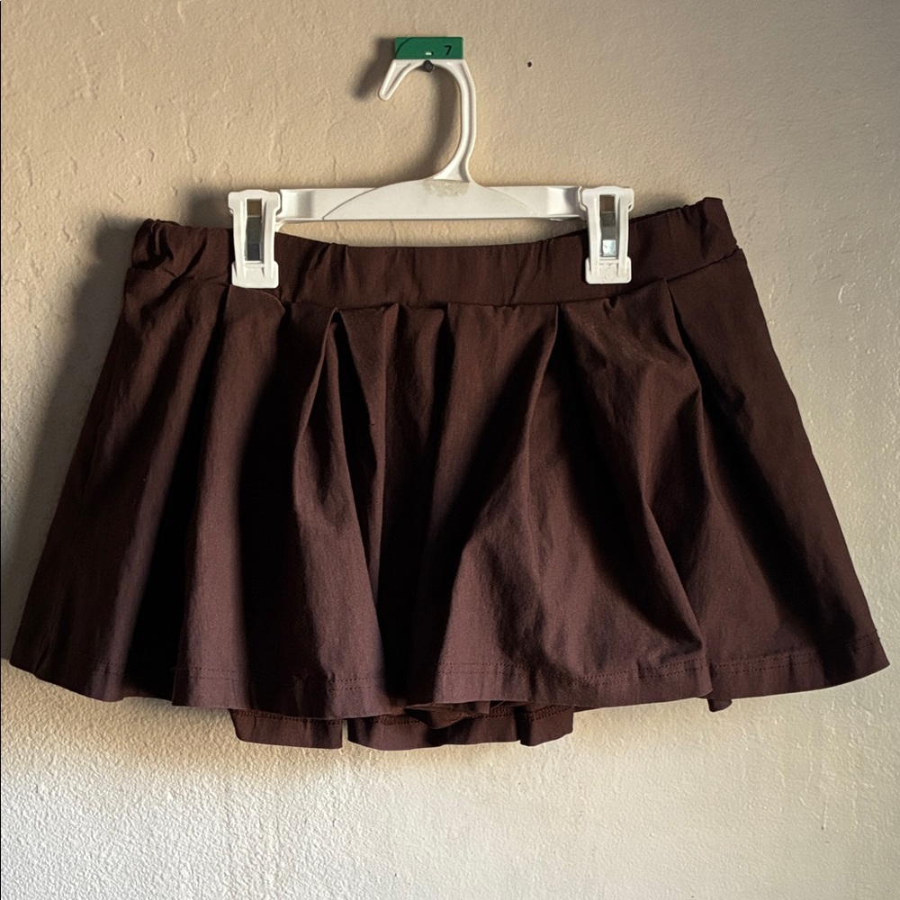 Streetwear Society Brown Pleated Mini Skirt